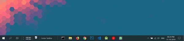 Center Taskbar Icons Windows 10