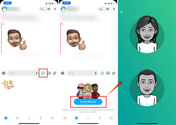 Create New Bitmoji in Snapchat on iOS