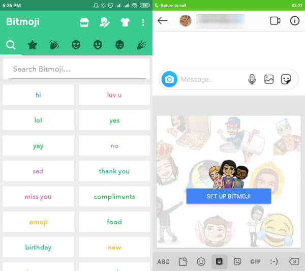 Get BitMoji on Android GBoard