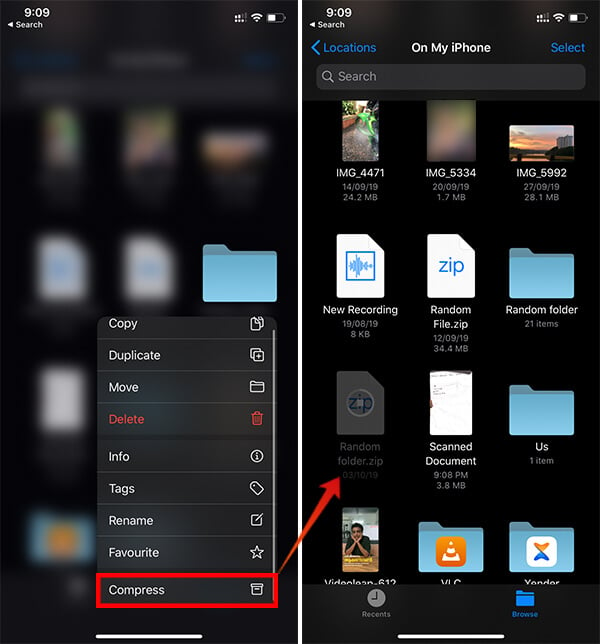 how to access zip files on iphone