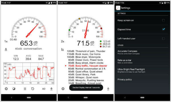 Android Sound Meter App Configurations