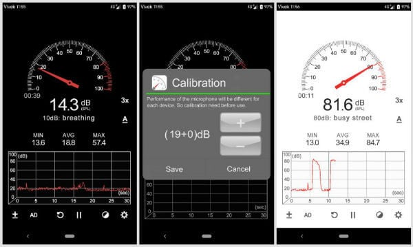 Android Sound Meter App Main Screen