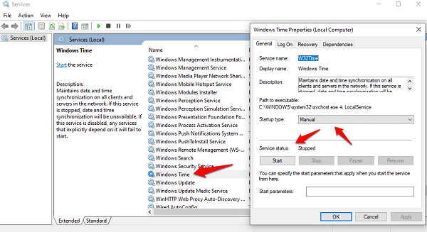 Fix Time Not Updating or Syncing in Windows 10 3