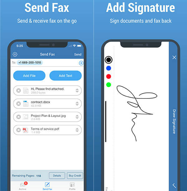 Send Fax Plus from Mobile