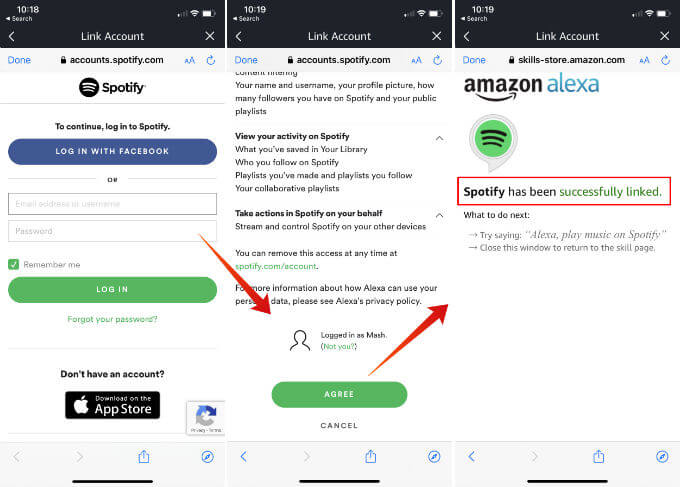 Spotify Skill Enabled on Alexa