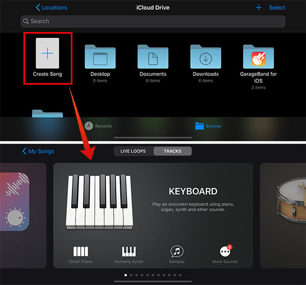 Create New Song in GarageBand iOS