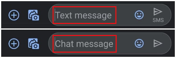 Recognize RCS and SMS Message by Textbox text