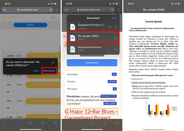 Documents Downloads on iPhone and iPad