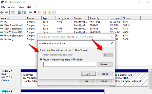 unhide drive in disk management