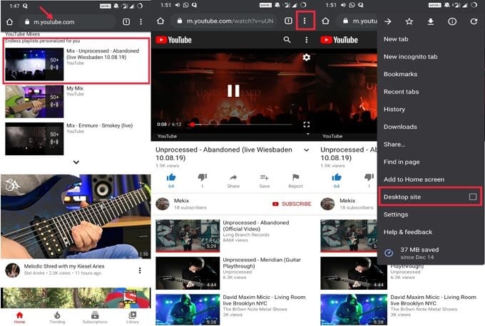 YouTube Audio streaming