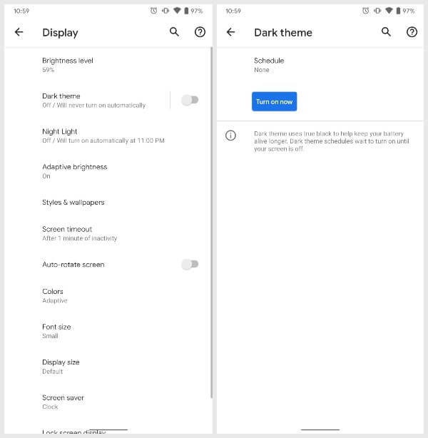 Automatic Dark Mode Toggle in Android 11