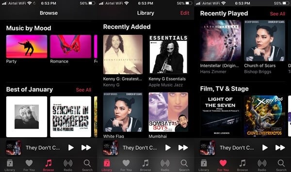 using apple music