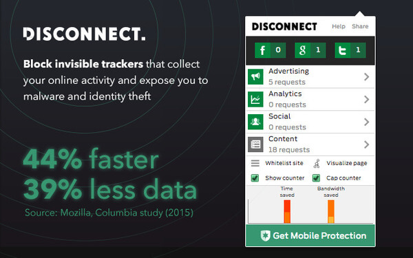 Protect online privacy with Disconnect Firefox extension