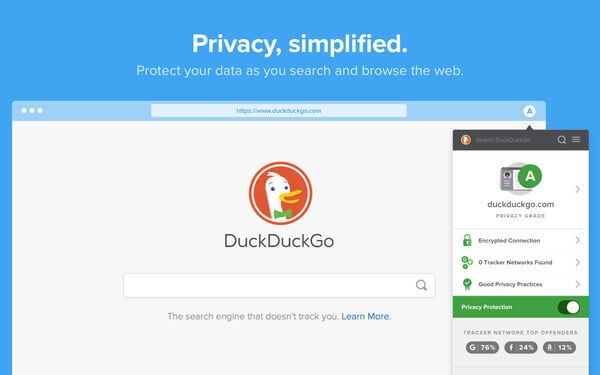 Bổ trợ quyền riêng tư DuckDuckGo cho Firefox