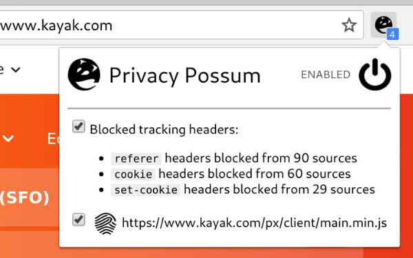 Privacy Possum extension for Firefox