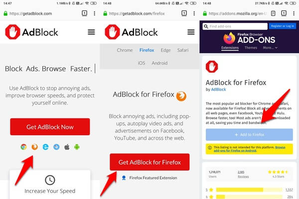 add-on to stop ads on firefox and samsung browser