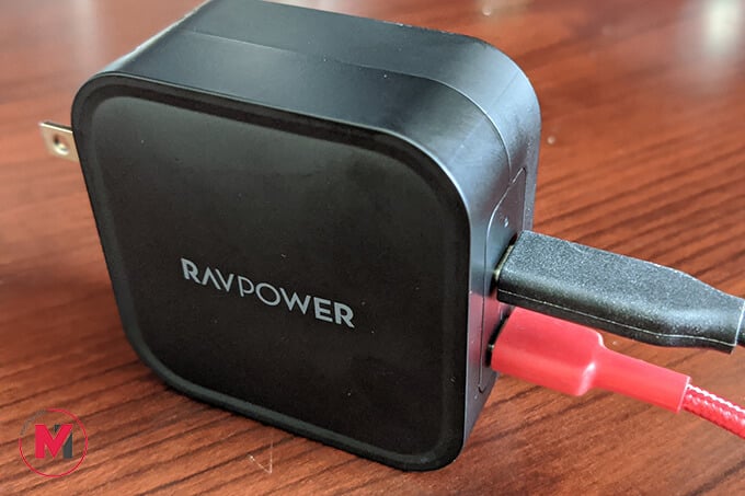 Two devices charging at a time using RAVPower GaN Charger Gallium Nitride Charger