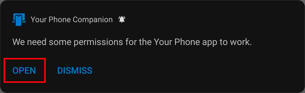 Your Phone Companion notification on Android