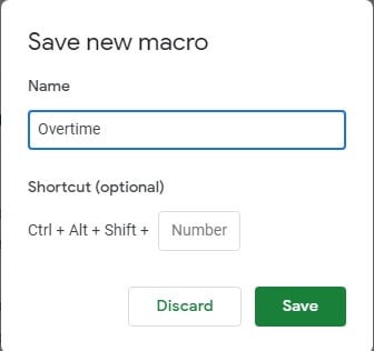 Google sheets save macro