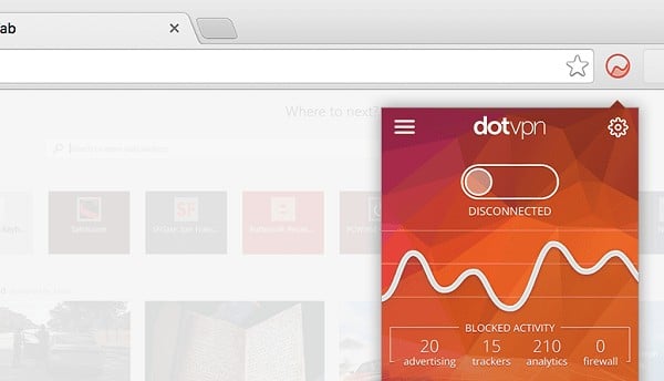 dot vpn extension in chrome browser