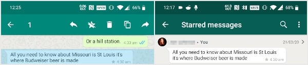 Hidden Features: WhatsApp starred message