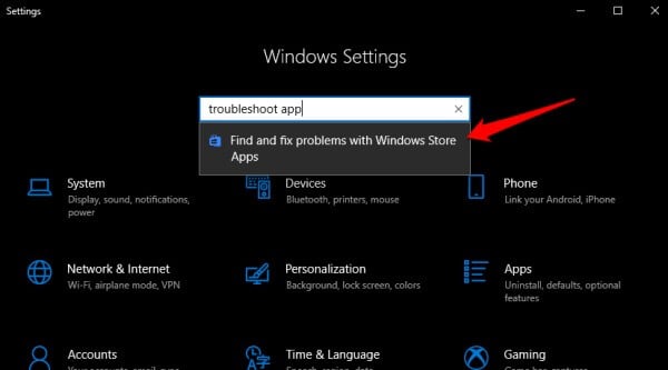 troubleshoot windows apps