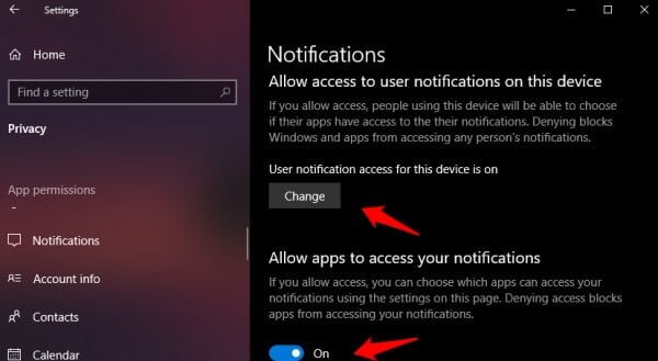 windows 10 notification not going away