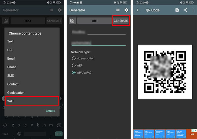 Generate Wi-Fi QR Code on Android