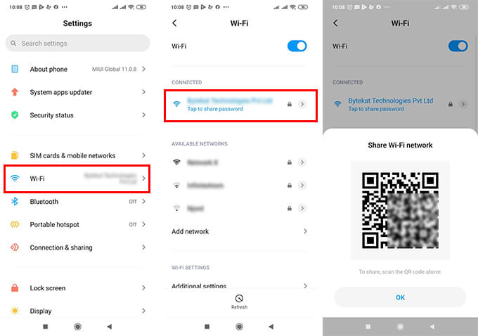 Share Wi-Fi Password from Android to iPhone Using QR Code