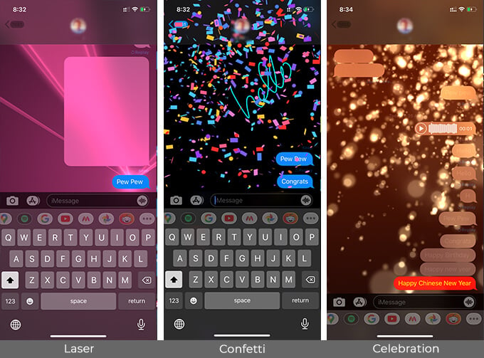 Use Words and Phrases that trigger iMessage Text Effects on iPhone and iPad