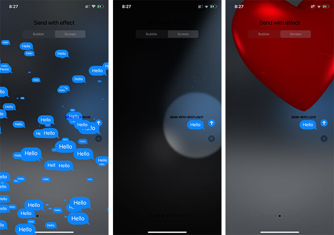 iMessage Screen Effects on iPhone