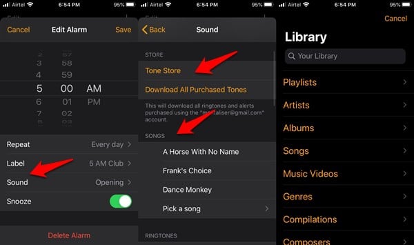 How to Use Spotify  YouTube Music  Apple Music  Pandora as Alarm - 83