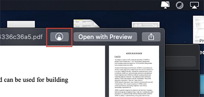 Click on Markup tool icon from Preview app on Mac