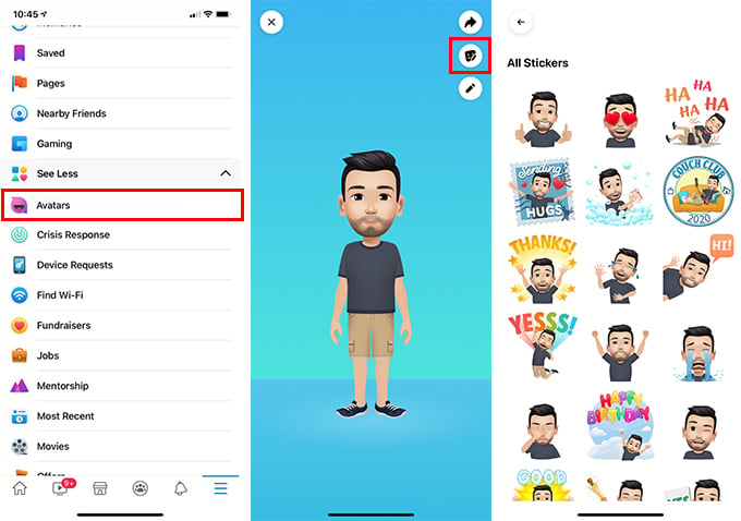 Find all your Avatar Stickers on Facebook
