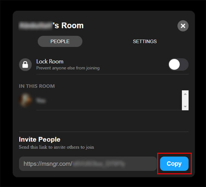 Invite People to Messenger Room Using Link on PC
