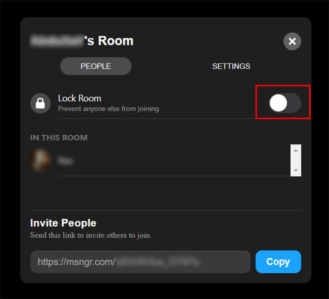 Lock Room to Prevent anyone from joining on Messenger Web