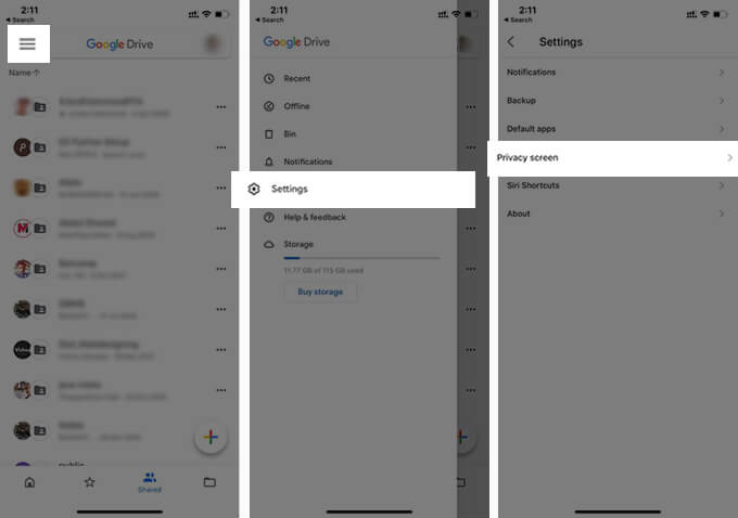 Secure Google Drive with Face ID or Touch ID on iPhone