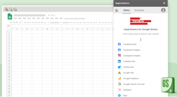 Supermetrics google sheets addon