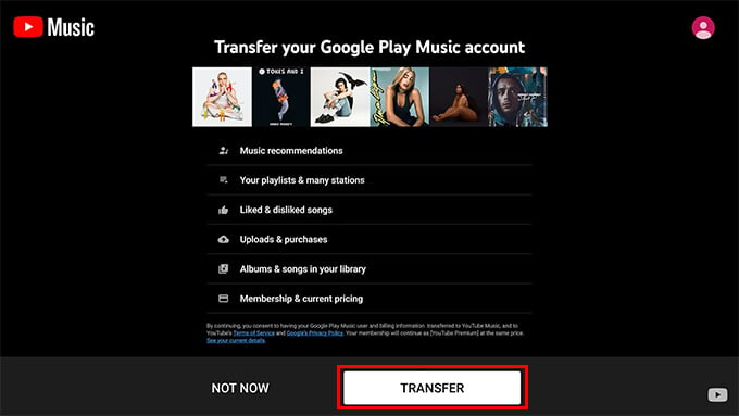 Transfer Google Play Music to YouTube Music From Browser