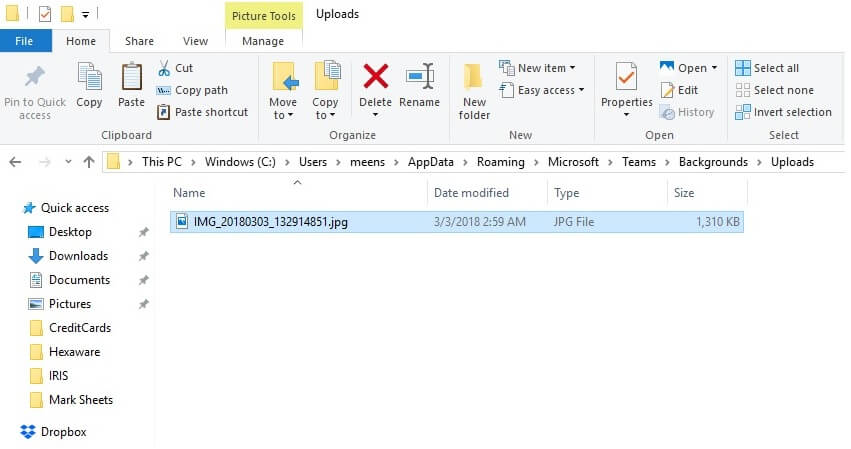 Windows Teams Background images folder