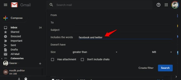 search operators in gmail filters
