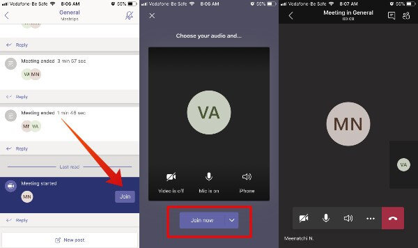 iPhone Join Teams Meeting