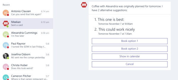 microsoft teams bot in action