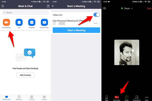 turn off video feed in zoom mobile