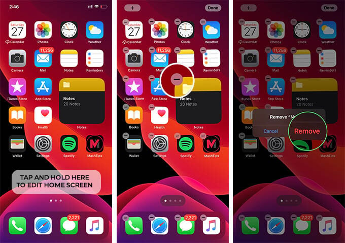 Remove iPhone Home Screen Widget iOS 14