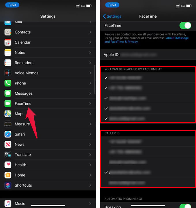 Change FaceTime Caller ID iPhone