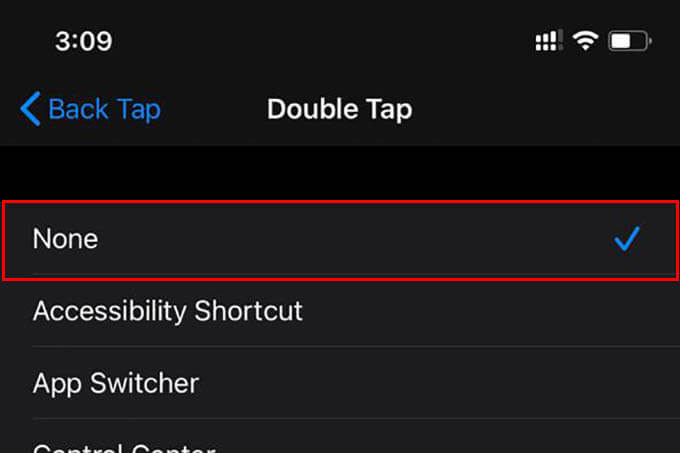 Disable Back tap on iPhone