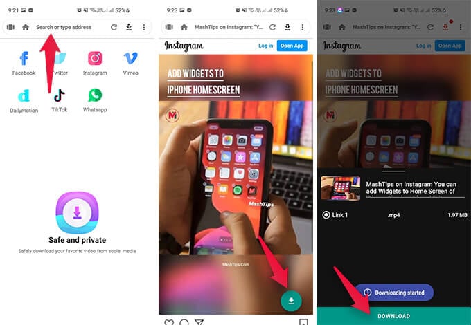 Download Instagram Reels Video on Android