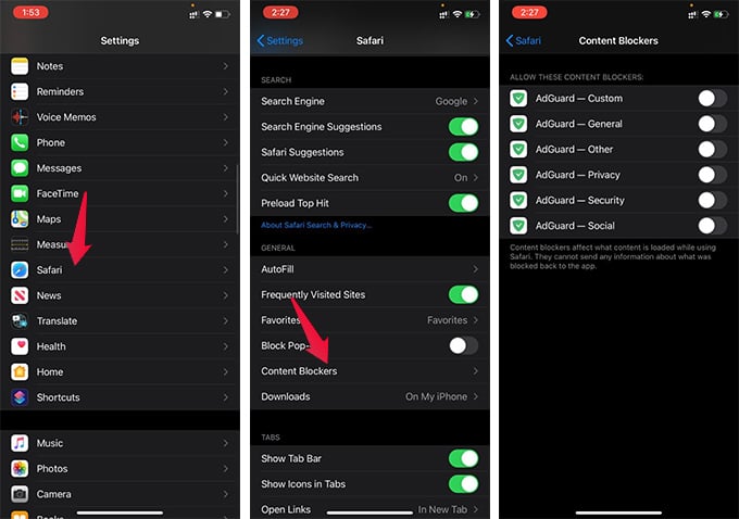 Use Content Blockers on iPhone to Block Unwanted Webpage Scripts