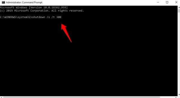 command prompt shutdown timer